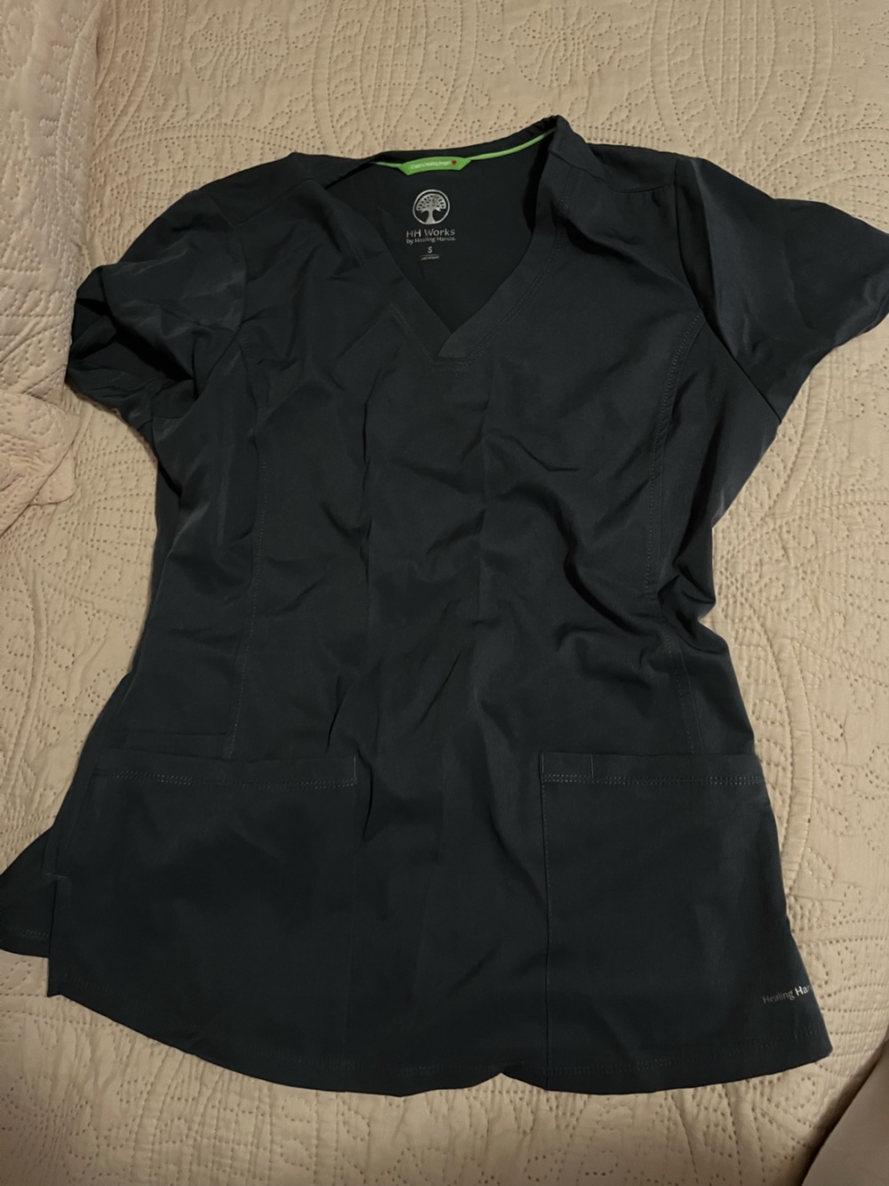 healing hands grey Women's Scrub Top